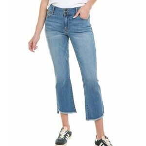 CABI Hi-Low Crop Jeans Size 2 Raw Hem Stretch Cropped Style #6070